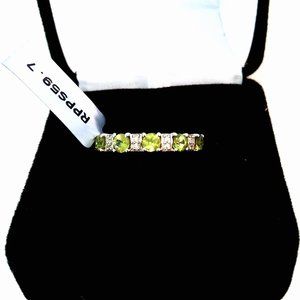 Rare Green Demantoid Garnet 10K White Gold Ring